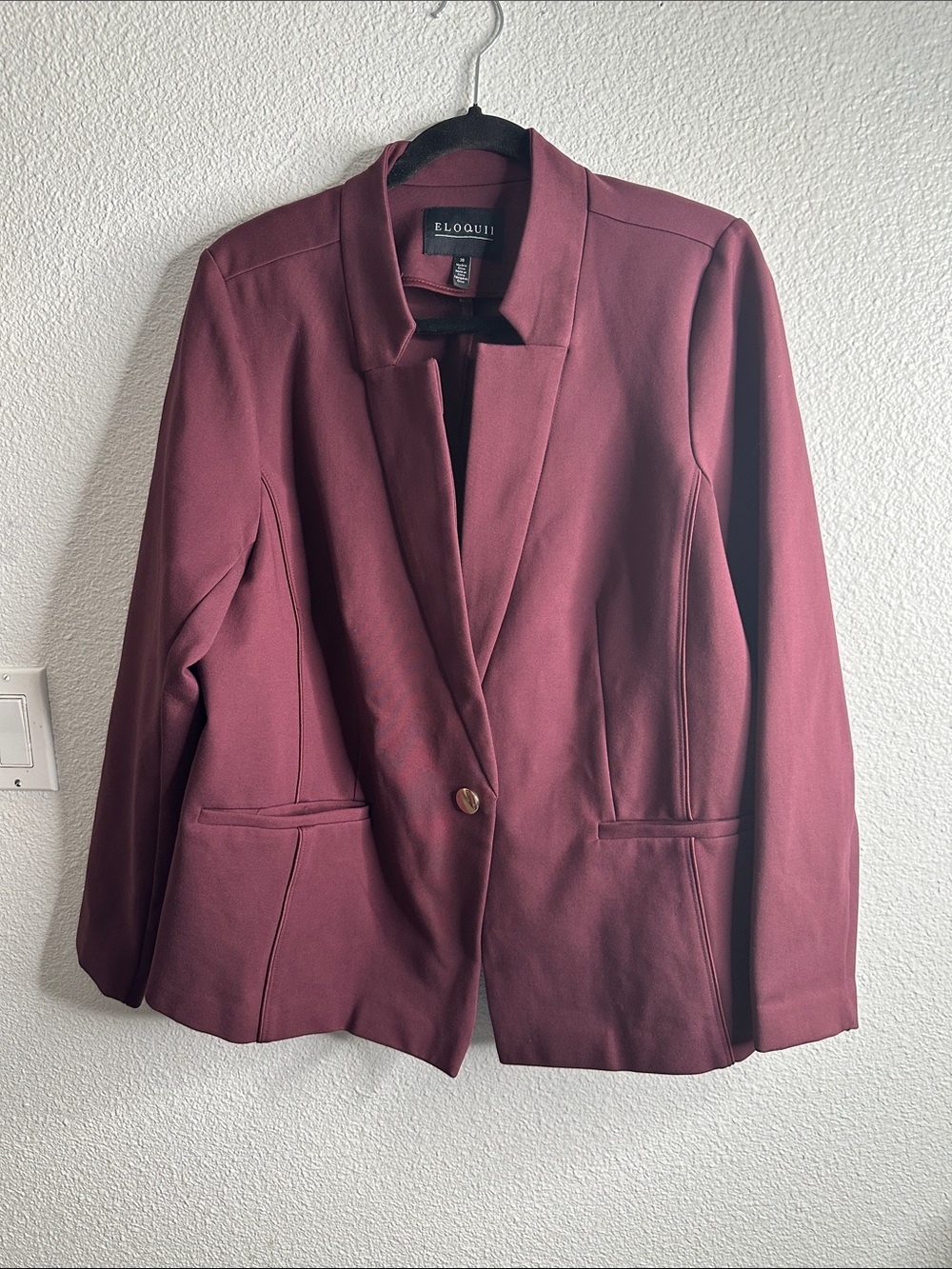 Eloquii Deep Burgundy Single-Button Blazer size 20